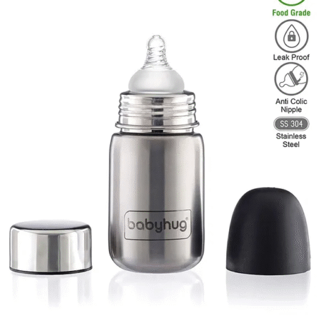 Babyhug Sterilizable Steel Feeding Bottle - 320 ml