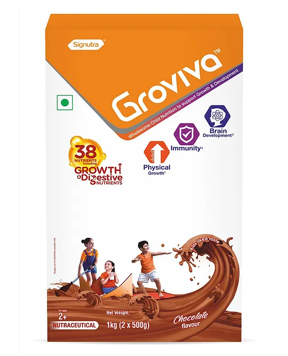 Groviva Child Nutrition Chocolate Flavour Supplement Jar - 1 Kg