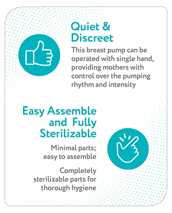 Babyhug Manual Breast Pump with 2 Suction Modes- White