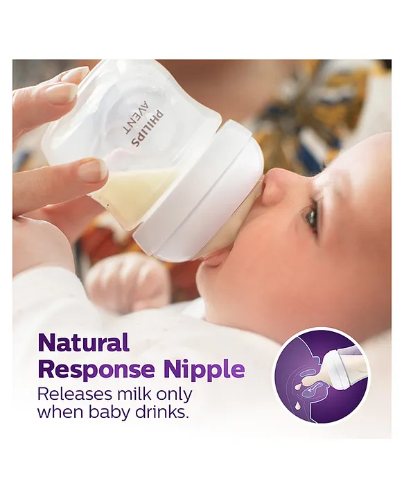 Avent Philips Natural Response Bottle Teat Baby Bottle Flow 5 Teats for Babies BPA Free - Pack of 2