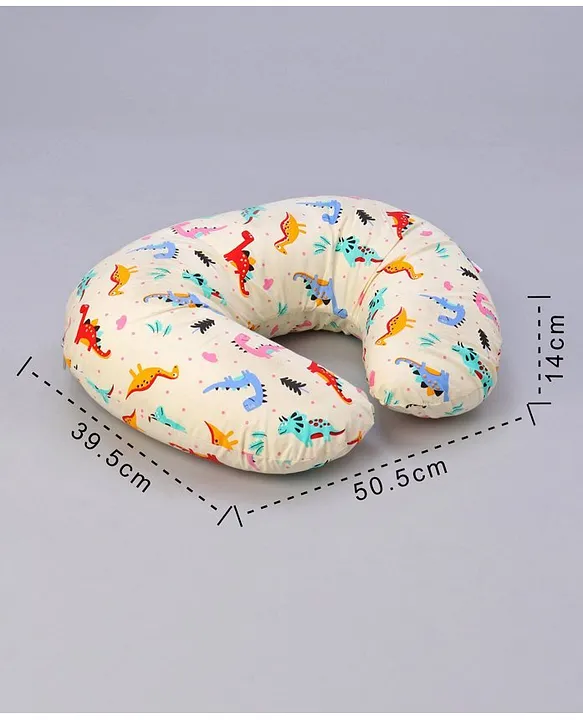 Babyhug Cotton Feeding Pillow Dinosaur Bear Print - Cream