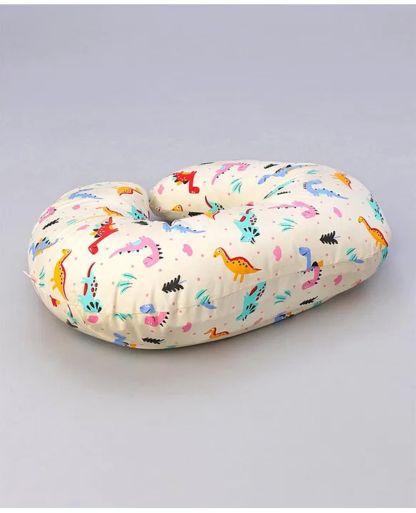 Babyhug Cotton Feeding Pillow Dinosaur Bear Print - Cream