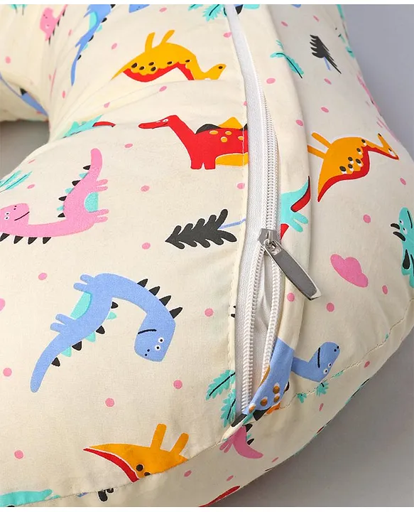 Babyhug Cotton Feeding Pillow Dinosaur Bear Print - Cream