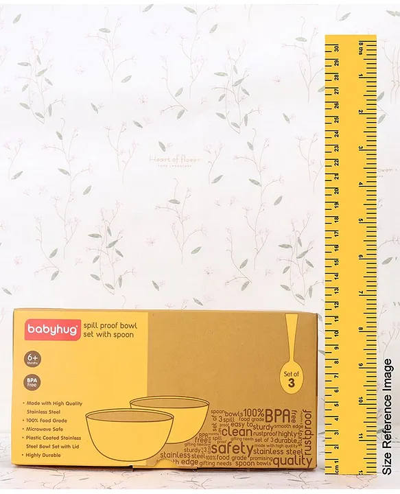 Babyhug Stainless Steel Spill Proof Bowl Set Of 2 With Spoon (Colour May Vary)