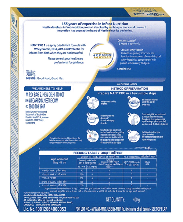 Nestle NAN PRO Stage 1 Infant Formula Milk powder for babies (Up to 6 months)
