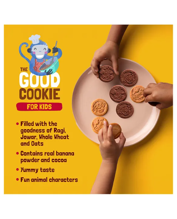 Slurrp Farm No Maida & No Refined Sugarz Choco Ragi Cookies - 88 g
