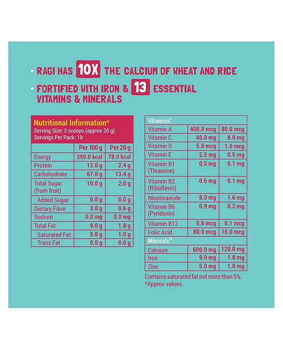 Slurrp Farm Mildly Sweetened with Date Powder, No Added Sugar Instant Cereal | Ragi, Rice and Banana with Milk