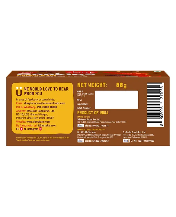 Slurrp Farm No Maida & No Refined Sugarz Choco Ragi Cookies - 88 g