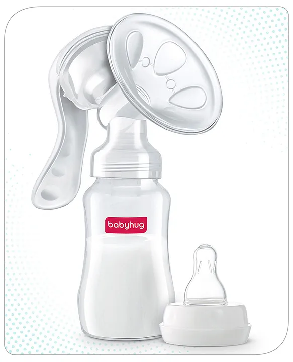 Babyhug Manual Breast Pump with 2 Suction Modes- White