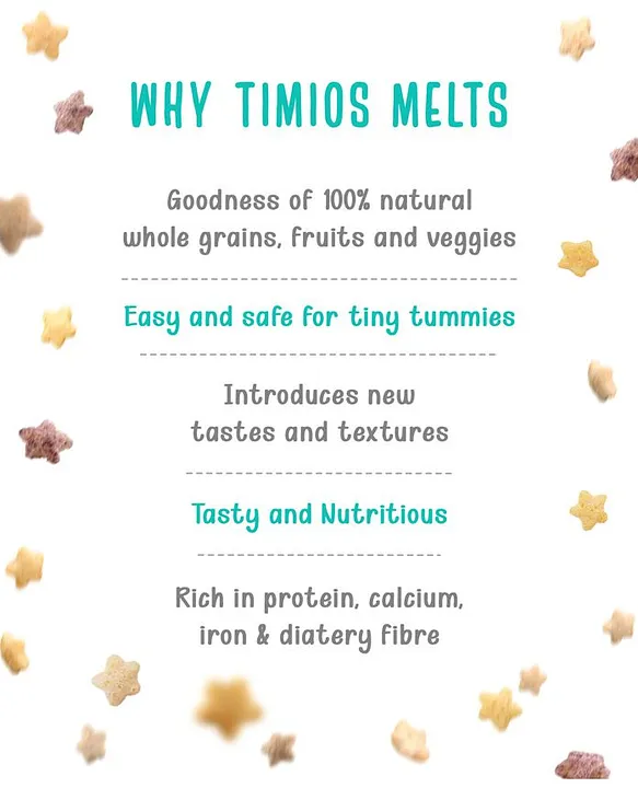 timios Melts Non-Fried No-Maida Wholegrain Snacks Assorted Pack of 4 - 50 g Each
