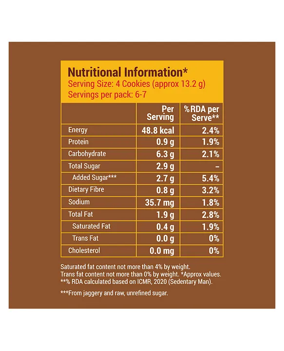 Slurrp Farm No Maida & No Refined Sugarz Choco Ragi Cookies - 88 g