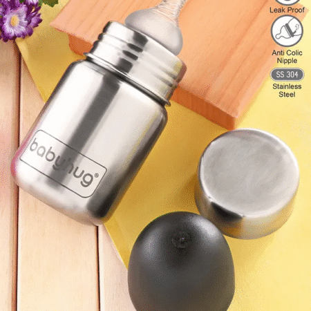 Babyhug Sterilizable Steel Feeding Bottle - 220 ml