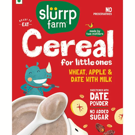 Slurrp Farm Wheat Apple & Banana Instant Healthy Cereal With No Added Sugar - 200 g