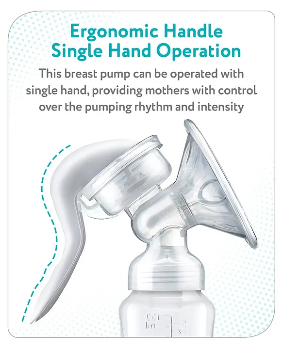 Babyhug Manual Breast Pump with 2 Suction Modes- White
