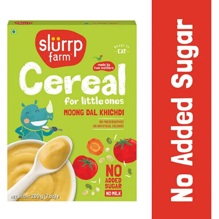 Slurrp Farm Instant No Added Sugar, No Salt, Moong Dal Khichdi Easy To Digest Healthy Cereal - 200 gm
