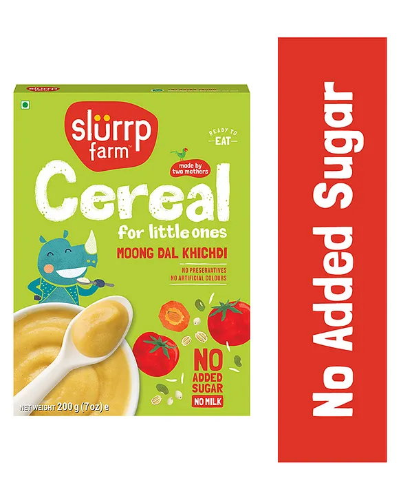 Slurrp Farm Instant No Added Sugar, No Salt, Moong Dal Khichdi Easy To Digest Healthy Cereal - 200 gm