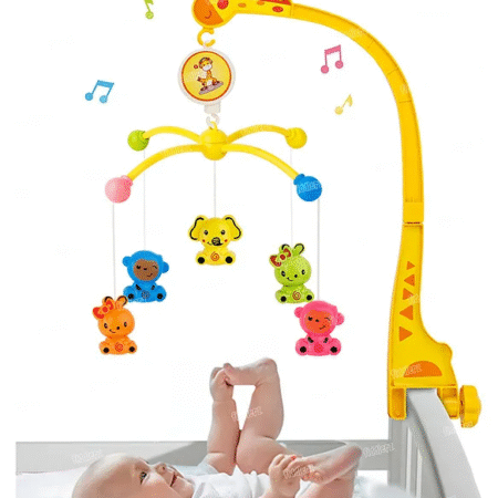 Fiddlers Rotating Musical Cot Rattle for Babies Mobile for Cradle - Multicolor