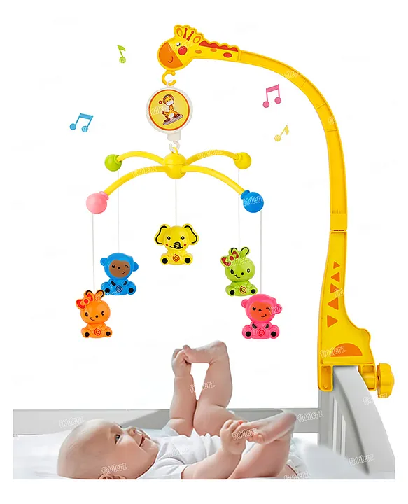 Fiddlers Rotating Musical Cot Rattle for Babies Mobile for Cradle - Multicolor