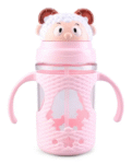 Fab N Funky Twin Handle Straw Sipper Pink - 400 ml