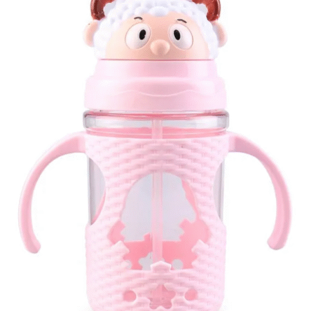 Fab N Funky Twin Handle Straw Sipper Pink - 400 ml