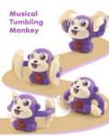Fab N Funky Tumbling Monkey Purple Musical Toy for Kids|Spinning, Rolling, Tumble Action | Light & Musical | Fun Banana Monkey Toy for Kids | Multicolor | Battery Operated (Batteries Not Included)
