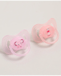 Fab N Funky Symmetrical Pacifier with Baglet Pack of 2 - Pink Purple