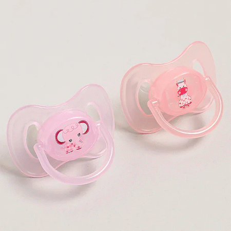 Fab N Funky Symmetrical Pacifier with Baglet Pack of 2 - Pink Purple