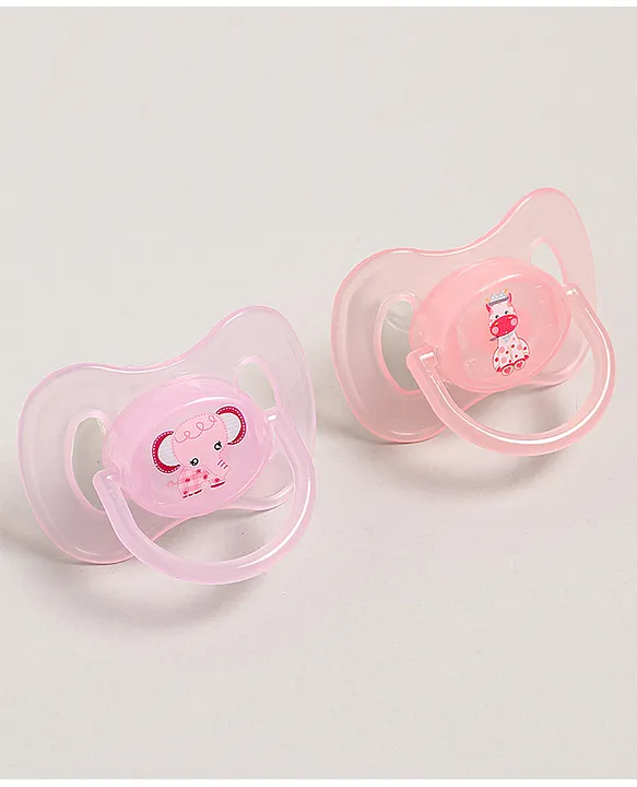 Fab N Funky Symmetrical Pacifier with Baglet Pack of 2 - Pink Purple