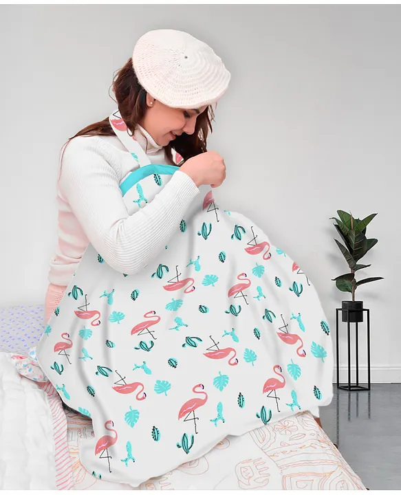 Mom's Home Moms Home Organic Cotton Muslin Nursing Cover For Breastfeeding Feeding Apron - Multicolor