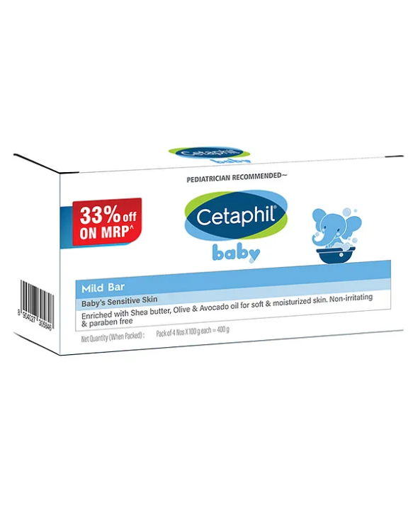 Cetaphil Baby Mild Cleansing Bar Pack of 4 - 100 g Each
