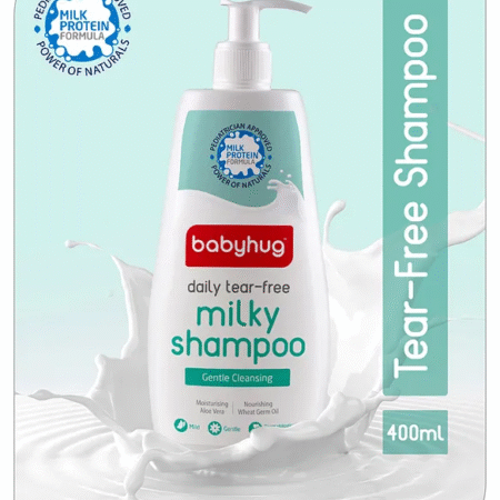 Babyhug Milk Protein Formula Daily Tear Free Milky Shampoo Ideal For Newborn Baby's Delicate Scalp - 400 ml