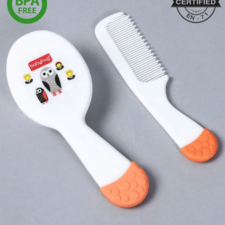 Babyhug Ergo Grip Hair Brush & Comb Grooming Set - Orange