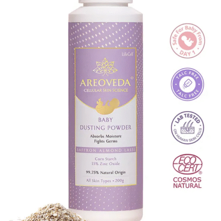 AREOVEDA Areoveda Baby Dusting Powder with Oats & 15% Zinc Oxide | Fights Germs I Absorbs Sweat & Moisture | Talc Free, 200g