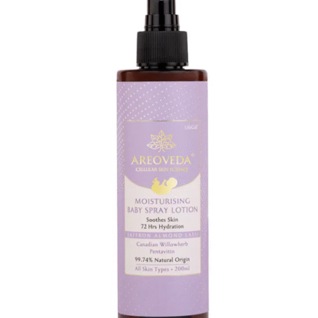 AREOVEDA AreoVeda Moisturising Baby Spray Lotion - Soothes Baby Acne Lab Tested, Ecocert Certified, EWG Verified - 200 ml