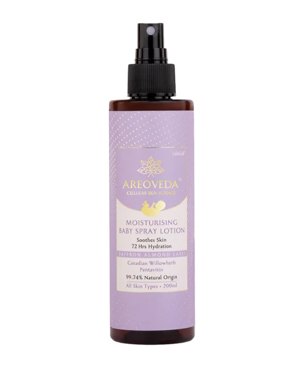 AREOVEDA AreoVeda Moisturising Baby Spray Lotion - Soothes Baby Acne Lab Tested, Ecocert Certified, EWG Verified - 200 ml
