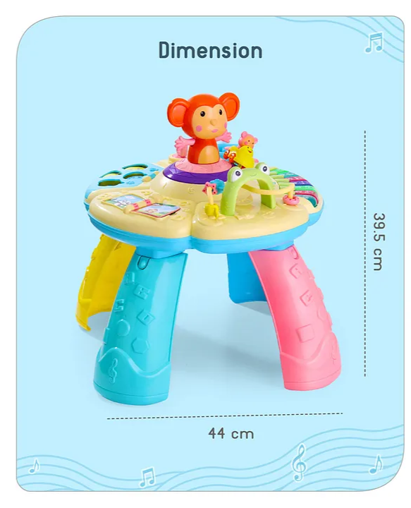 Babyhug Premium Musical Activity Table| Multi Activity Play Table for 1 Year+ Toddlers| Early Learning & Educational Toy with Shapes, Numbers, Colors & Sound| Best Birthday Gift| BIS Certified
