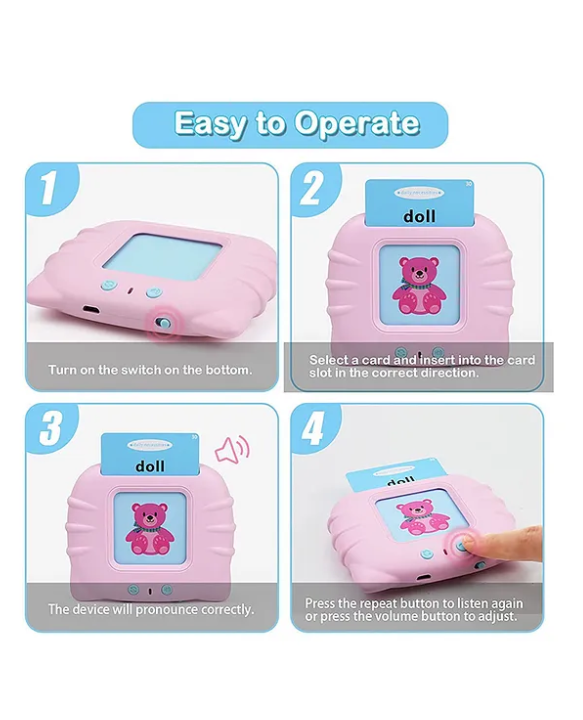 NEGOCIO 112 colorful Double-Sided Talking Flash Cards 224 Words (Colour May Vary)