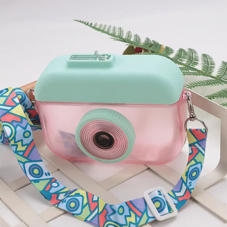 Fab N Funky Camera Shaped Sipper with Belt Pink - 400 ml