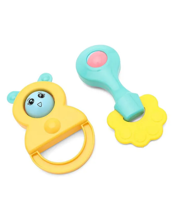Baby hug Cute Animal Shaped Baby Rattle Set Newborn Sensory Toys for Grasping Visual Stimulation & Motor Skill Development Bright Colors, Lightweight & Easy to Hold|3+Months|Ideal for Gifting|BIS|6Pcs