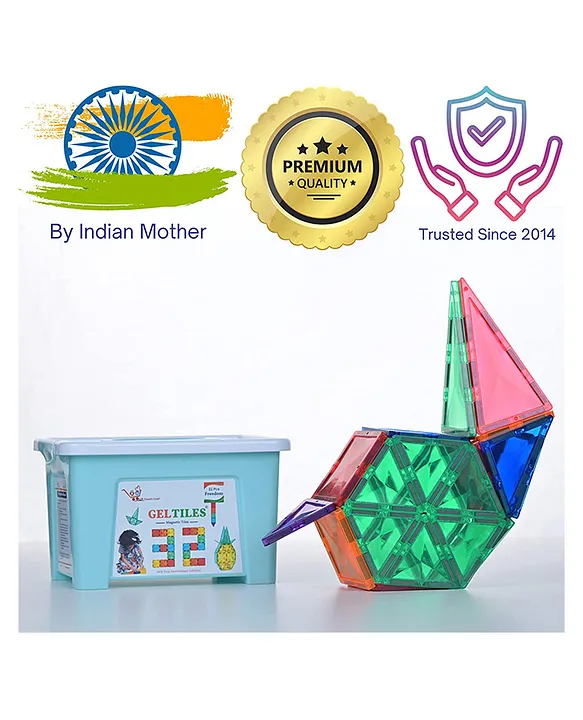 GELTOY Gel tiles Magnetic Tiles Freedom 32 Pieces Set Creative Learning