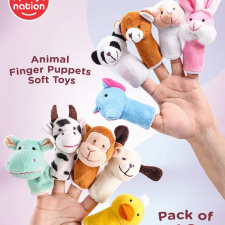 Play Nation Animal Finger Puppets Soft Toys Pack of 10 - Multicolor