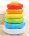 Babyhug Premium 5 Colorful Stacking Rings| Junior Plastic Stack Up Educational Toy| Bath Toy Ring| BIS Certified| Non-Toxic| 6 Months+