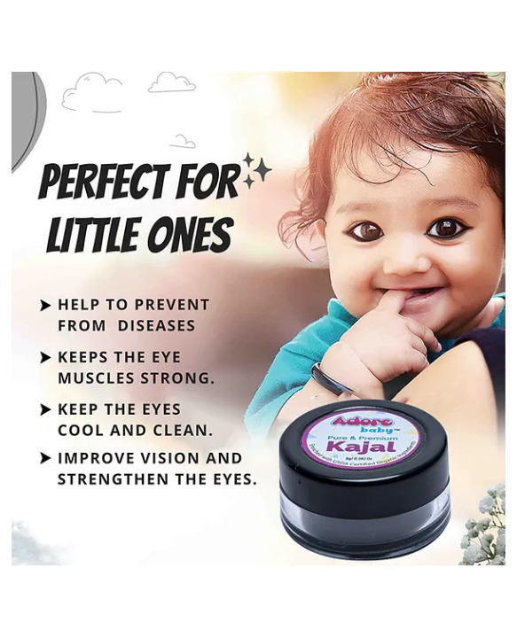 Adore Baby Pure & Premium Kajal USDA Certified Organic Ingredients - 8 g