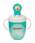 Adore Simbha- The Silicon Straw Sipper with Gravity Ball & Twin Handle 210ml - Blue