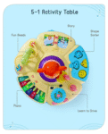Babyhug Premium Musical Activity Table| Multi Activity Play Table for 1 Year+ Toddlers| Early Learning & Educational Toy with Shapes, Numbers, Colors & Sound| Best Birthday Gift| BIS Certified