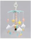 Abracadabra Musical Cot Mobile Lost in Clouds Theme - Sea Green