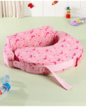 Babyhug Cotton Feeding Pillow With Belt Moon Print - Pink