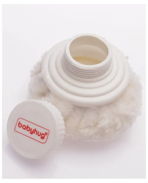 Babyhug Soft Powder Puff with Built-In Storage Case White & Pink | Gentle | Safe | Hygienic | Soft Cotton