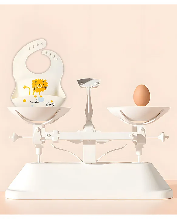 Fab N Funky Bib With Dino and Lion Print- Light Blue and Light Pink