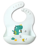 Fab N Funky Bib With Dino and Lion Print- Light Blue and Light Pink